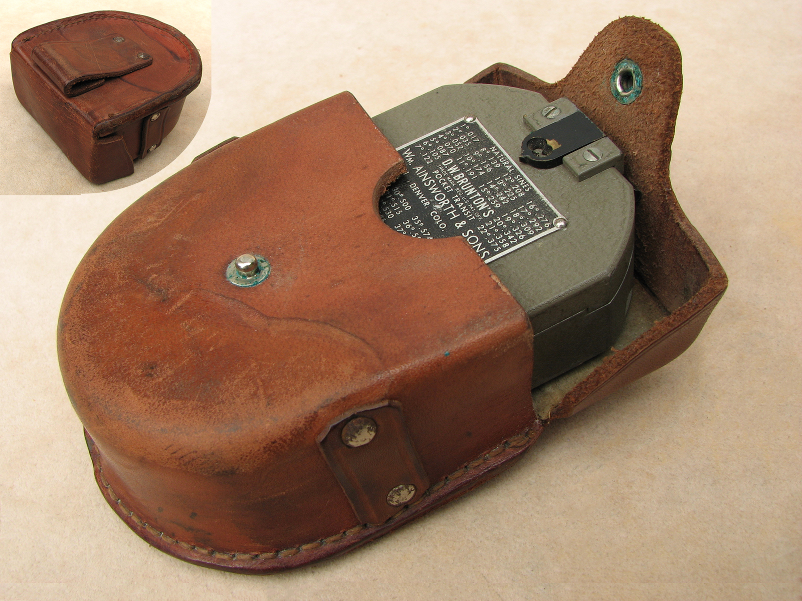 1940's Brunton pocket transit compass by William Ainsworth